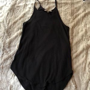 Express high neck round hem tank top